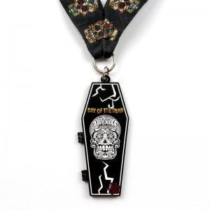 Металлическая дифта литья 7/8-дюймовые матовые блэк-металлические медаль на хэллоуин